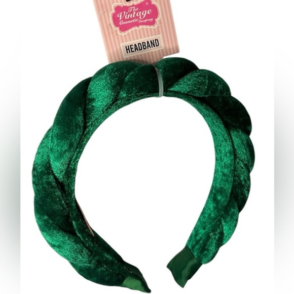 The Vintage Cosmetic Company Thick Braided Green Bubble Headband - Picture 1 of 5